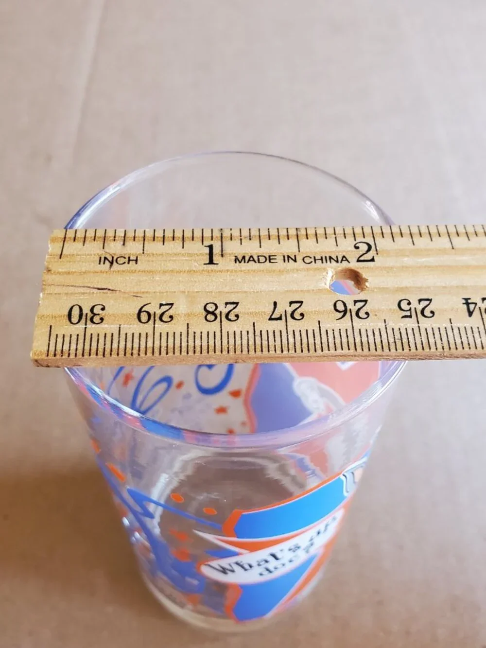 VTG Y2K Bugs Bunny Cartoon Smuckers Glass Looney Tunes What's Up Doc Tumbler Cup